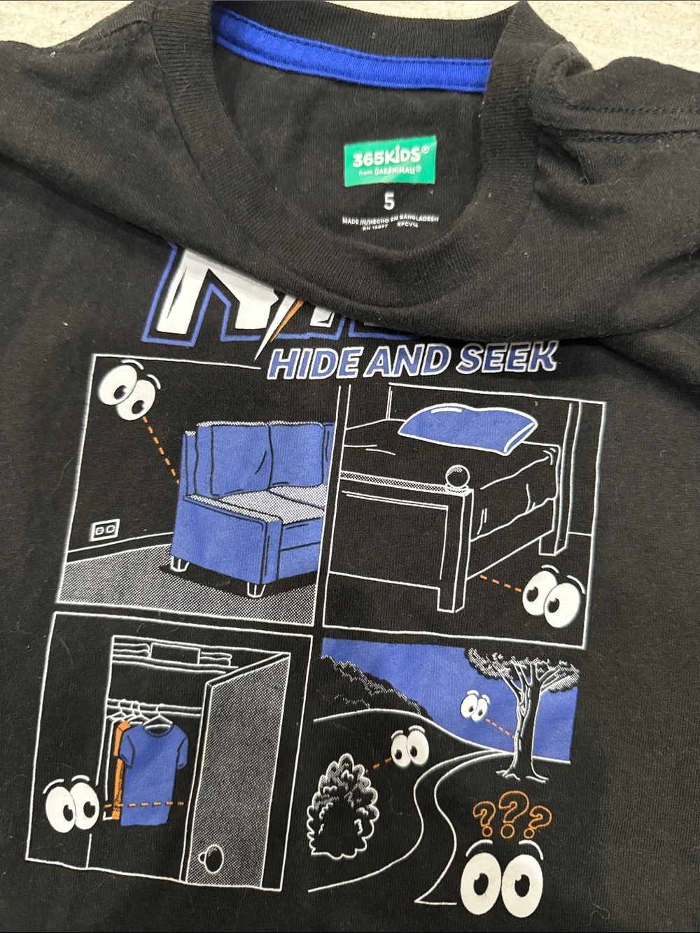 Ninja Graphic Short-Sleeve Tee for Kids - Black with Blue Accents